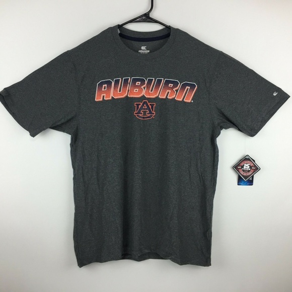 Auburn Tigers Mens Logo Short Sleeve Grey Tee - Picture 1 of 8